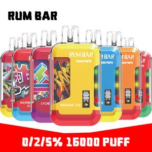 16000 Puff Disposable Vapes Rum Bar 15 Flavors Partihandel i LED -skärm