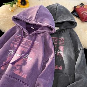 Men's Hoodies Sweatshirts Over Size Washed Hoodies Fall New Fashion Brand Letter Graphic Mens Hoodie Sweatshirt Gothic Streetwear Unisex Hooded Pullovers L240315