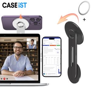 Caseist 180 ° ayarlanabilir manyetik dizüstü bilgisayar genişletme braketi çift ekran ekran yan üst montaj bilgisayarı pc araba telefon tutucu çift monitör stant kamerası magsafe için