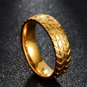 14k Yellow Gold Motorcycle Tire Rings Punk Hip Hop Biker Rings Accessories For Men Women Fashion Party Nightclub Jewelry