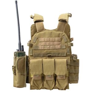 Taktik Yelekler 6094 Askeri Taktik Yelek Kurşun Geçirmez Savaş Yeleği CS Dişli Av Plakası Taşıyıcı Airsoft Aksesuarlar Wargame Pouch Molle Yelek 240315