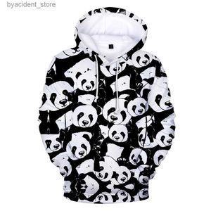 Hoodies dos homens moletom bonito panda 3d impressão hoodies animal streetwear homens mulheres moda moletom oversized hoodie crianças pullovers fatos de treino l240315
