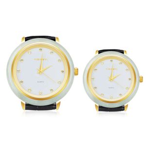 Cheap Watch Fully Automatic Mechanical Watch Gold Inlaid Jade Fashionable High-end Flywheel Genuine Leather Pointer Type