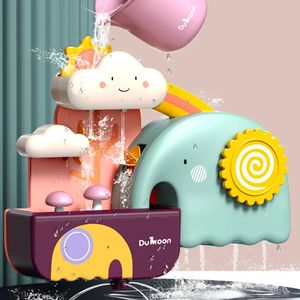 QWZ Banyo Toys Boru Hattı Su Sprey Duş Oyunu Fil Banyo Bebek Oyuncak Yüzme Banyo Banyo Duş Çocuk Oyuncak 240307