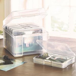 Bins Photo Storage Box Transparent Plastic Container Case Photo Keeper Cases Jewelry Storage Organizer Hardware Parts Storage Box