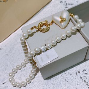 Designer Brand Pendant Letter Luxury Women Fashion Jewelry Metal Pearl Necklace
