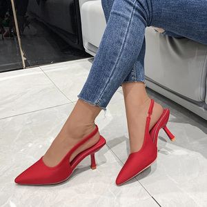 Summer Women Sandals Sexy Transparent Heel Slippers Sandal Shoes Woman Thin High Heels Square Toe Lady Pump Mules 240301