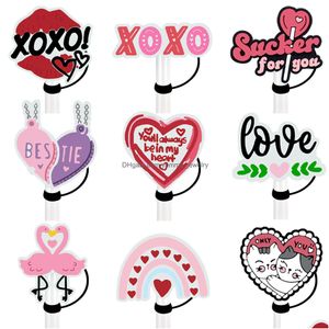 Drinking Sts 16 colori Girls Love Cats Sile St Toppers Accessori Er Charms riutilizzabile antispruzzo Tappo antipolvere decorativo 8 mm/10 mm goccia D Otgi0