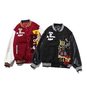 OEM Großhandel Vintage Patch Baseball mit Baumwolle bestickte Jacke Unisex Street Style Casual Herren Jacken 54 s