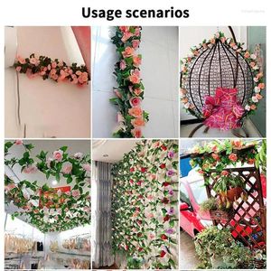 Decorative Flowers 5 Meters Rose Artificial Valentine Day Garland For Wedding Home Room Decoration Spring Autumn Garden DIY Fake Plant Vine