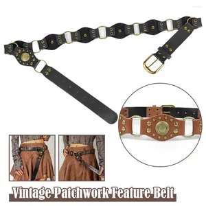 Bälten Retro American Street Fashion Hollow Belt Punk Metal Buckle Y2K Pu Leather Midja för flickor P0A4