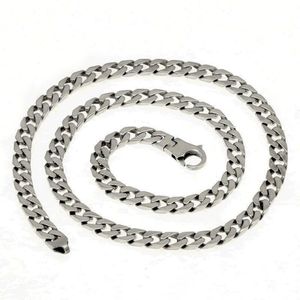 100% Solid S925 Sterling Silver Miami Cuban Chains Necklace For Mens Womens Fine Jewelry Lock 7mm 50 55 60CM Tank Clasp Chain X0502458