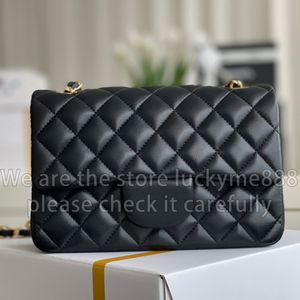 12A Mirror Quality Designer Rectangle Classic Flap Bag 20cm Mini Womens Real Leather Quilted Bags Luxury Handbags Caviar Lambskin Purse Black Shoulder Chain Box Bag