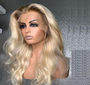 2021 Fashion Ombre Blonde Lace Pront Body Body Wave Rigs للنساء السوداء مرقلين مع Babyhair درجة حرارة عالية 5255657