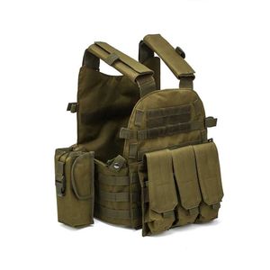 Tactical Vests Outdoor Tactical Vest Molle Mens Vest Bulletproof Hunting Board Airsoft 6094 M4 Magazine Case Military Equipment Green Black Vest 240315
