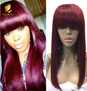 Pure 99J 13x6 Lace Front Human Hair Wigs Women Straight Burgundy Lace Front Wig Sensational Lace Tint Wigs Brazilian Hair Remy6802385