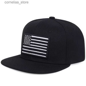 Top Caps Moda Erkekler Amerikan Bayrak Bahçolü Kapağı Pamuk Snapback Caps Geri ABD Nakış Hip Hop Hat Sports Leisure Trucker Hats Gorrasy240315