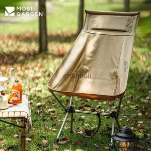 Camp Furniture Mobi Garden Outdoor Camping Folding Moon Chair Aluminium Eloy Ultralight Portable Fishing Beach High Low Ryggstöd Lätt YQ240315