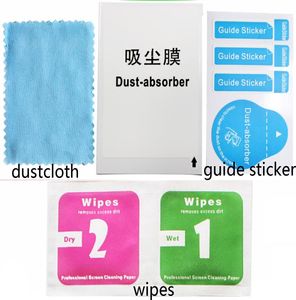 Ubrania czyszczące mokro i sucha 2 na 1 chusteczki Dustabsorber Guide Sticker do telefonu komórkowego szklanego szklanego ekranu alkohol1322973