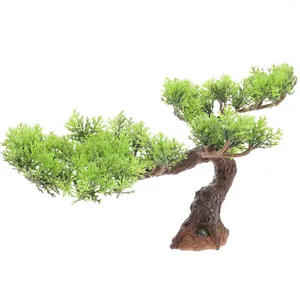 Dekorativa blommor Micro Landscape Plants Vase Artificial Tree Fake Small Ornament Zen Decor Harts Simulation Realistic