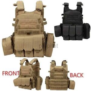 Gilet tattici Custodia in nylon Attrezzatura Molle Gilet tattico Piastra da caccia antiproiettile Transporter Accessori softair 6094 Esercito militare da guerra 240315