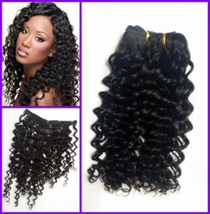 Virgin Mongolian Human Hair Deep Wave Deep Curly Clip i hårförlängningar för svart kvinna Afro Human Haasy9345876