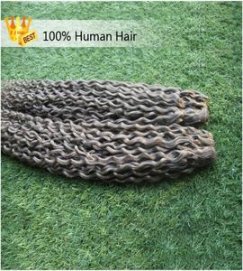 Gray hair extensions weave kinky curly human hair bundles 2PCSLOT silver human hair extensionsDouble drawnNo shedding5013997