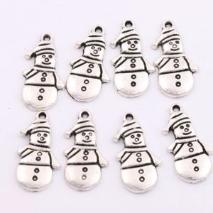 Julklappar Snowman Winter Charm Beads 200st Lot 12 4x25mm Antika silverhängen modesmycken DIY L772201H