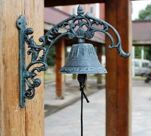 Grande ghisa BENVENUTO cena campana decorativa grande campanello in metallo campanello a parete artigianato casa negozio negozio porta della cabina Decorati2248708