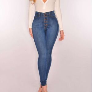 Jeans slim fit elasticizzati sexy a vita alta da donna