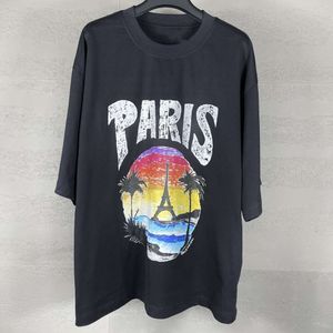 designer balanciaga camiseta slide hoodie light up balenciages versão correta versão correta alta qualidade b 23ss New Hawaii Sunset Coconut Tower Patte