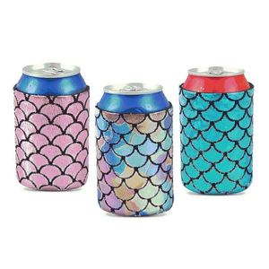 Outros produtos de bar Sereia 330ml Neoprene Beer Coolies para latas e garrafas de 12oz Bebida Coolers DIY Custom Party Lx3129 Drop Delivery Dhhqk