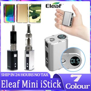 Eleaf Mini iStick Kit 7 Colors 1050mah Built-in Battery 10w Max Output Variable Voltage Mod with USB Cable eGo Connector Air Cargo USA electric rechargeable battery