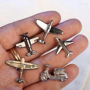 Brosches retro flygplan mini små brosch stift unisex legering emalj bröst lapel kostym skjorta krage smycken tillbehör ryggsäck märke