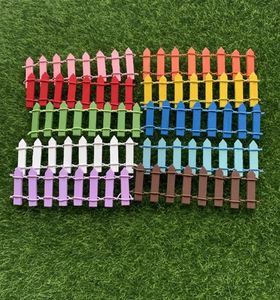 Colorful Small Wooden Fence Plant Potted Flowers Fence Gate Fairy Garden Decoration Micro Landscape Moss Bottle Accessory DIY Orna1023171