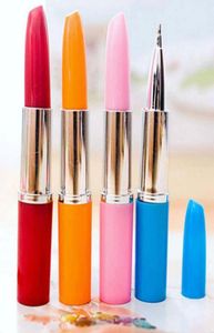 High Quality 20pcslot Lipstick Shape Gel Pens Ball Point Pens Signing Pen Writing Supplies Papelaria3316255