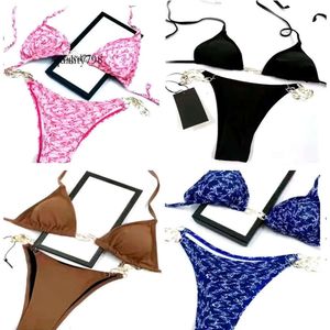 gclies gglies kobiety bikini seksowny projektant Swimsuit Swizyt gu ladies bez pleców liter wielokolorowy lato czas na plażę garnitury kąpiel