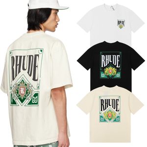 여성 디자이너 Mens Tshirt Rhude 셔츠 여성 Mens T 셔츠 스트리트웨어 야외 패션 셔츠 짧은 소매 여름 캐주얼 느슨한 셔츠를위한 Rhude 스웨트 셔츠