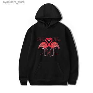 Męskie bluzy bluzy Flamingo Flim Flam Ff Red Love Birds Bluzy Codzienne zimowe swobodne śmieszne styl drukowane pullover bluza L240315