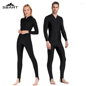 Kvinnors badkläder SBart Upf 50 Lycra Diving Wetsuit Anti UV One Piece Rash Guard Långärm Surf Suit Män kvinnor Sol Protect