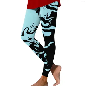 Women's Pants Casual Fashion Leggings Outdoor Retro Print Slim Fit Elastic Yoga Daily Sports Fitness Nine-Point