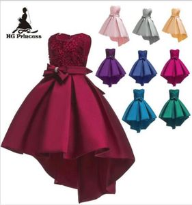 1st Girls High Princess Dress slinging Kids Lace Flower Ruffle Cleated Wedding Downs Full Formal Party Dresses Cosplay Costumes C1117363