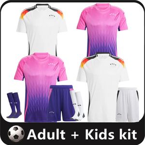 24 25 HAVERTZ BRANDT SANE Fußballtrikots 2024 2025 Euro Cup Deutschland Nationalmannschaft Fußballtrikot Herren Kinder Kit Set Weiß Lila GNABRY MULLER HOFMANN KIMMICH 16-4XL