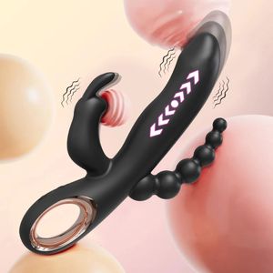 Rabbit Thrusting Vibrator for Woman 3 in 1 G Spot Clitoris Stimulator Vagina Massager Female Masturbator Backyard Anal Sex Toy 240312