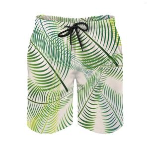 Men's Shorts Leaves Nature Decoration Beach Quick Dry Travel Swimsuit Trunks Surf Pants Sports Tropical Floral
