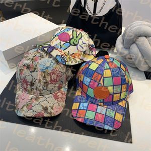 Flower Print Ball Caps Women Men Brand Golf Caps Summer Outdoor Vacation Sunscreen Hat207w