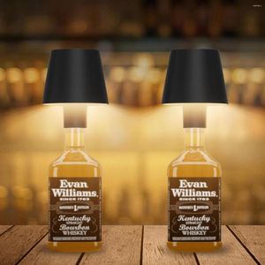 Table Lamps 2 Pack LED Bottle Lamp 4000mAh Battery Portable Cordless IP54 Waterproof Wine Light For Outdoor Dining Bedroom