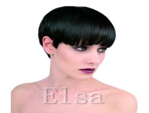African Americanwigs prawdziwe ludzkie włosy pixie Cut Shortwig dla czarnych kobiet Regulowany rozmiar Hairhuman Short Blackwigs1654591
