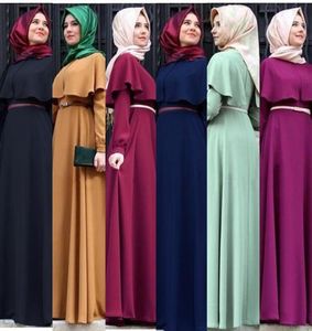 2018 muçulmano abaya vestido feminino moda árabe islâmico longo hijab vestido preto simples roupas tradicional abaya muçulmano 7 cores 12489300