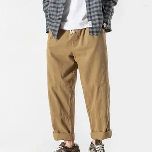 メンズパンツの男性長い描画スウェットパンツポケットと夏のファッショナブルなゆるいズボン